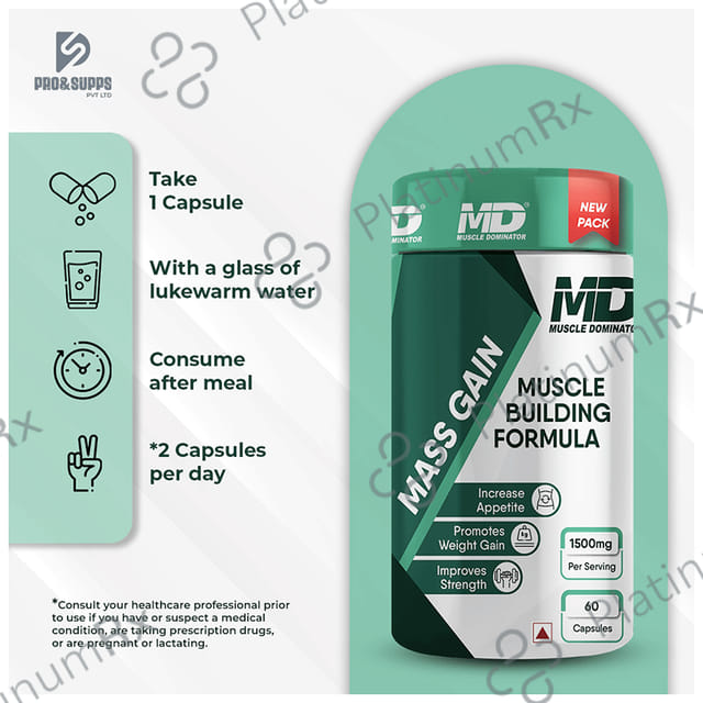 Muscle Dominator Mass Gain 1500mg Capsule