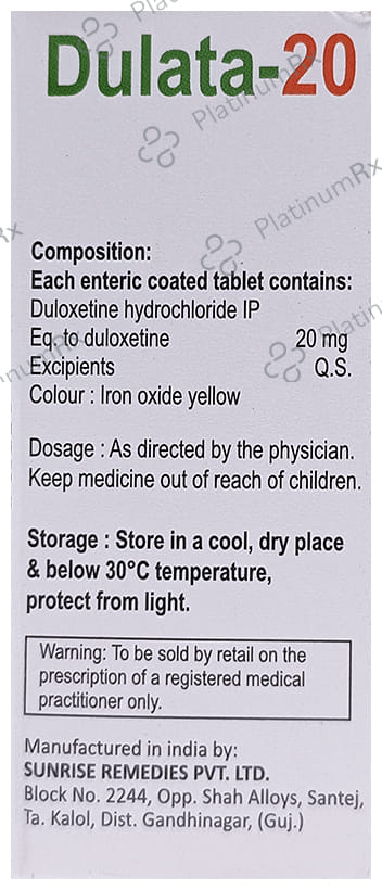 Dulata 20mg Tablet