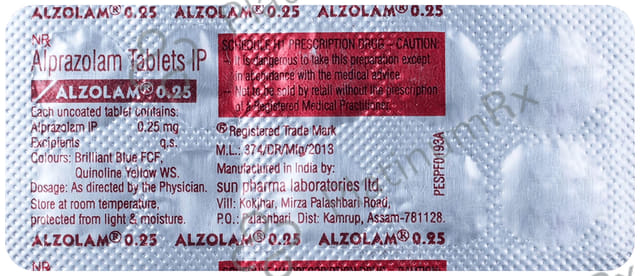 Alzolam 0.25mg Tablet 10s