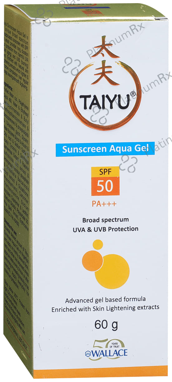 Taiyu Sunscreen Aqua Broad Spectrum SPF 50 PA+++ Gel 60gm