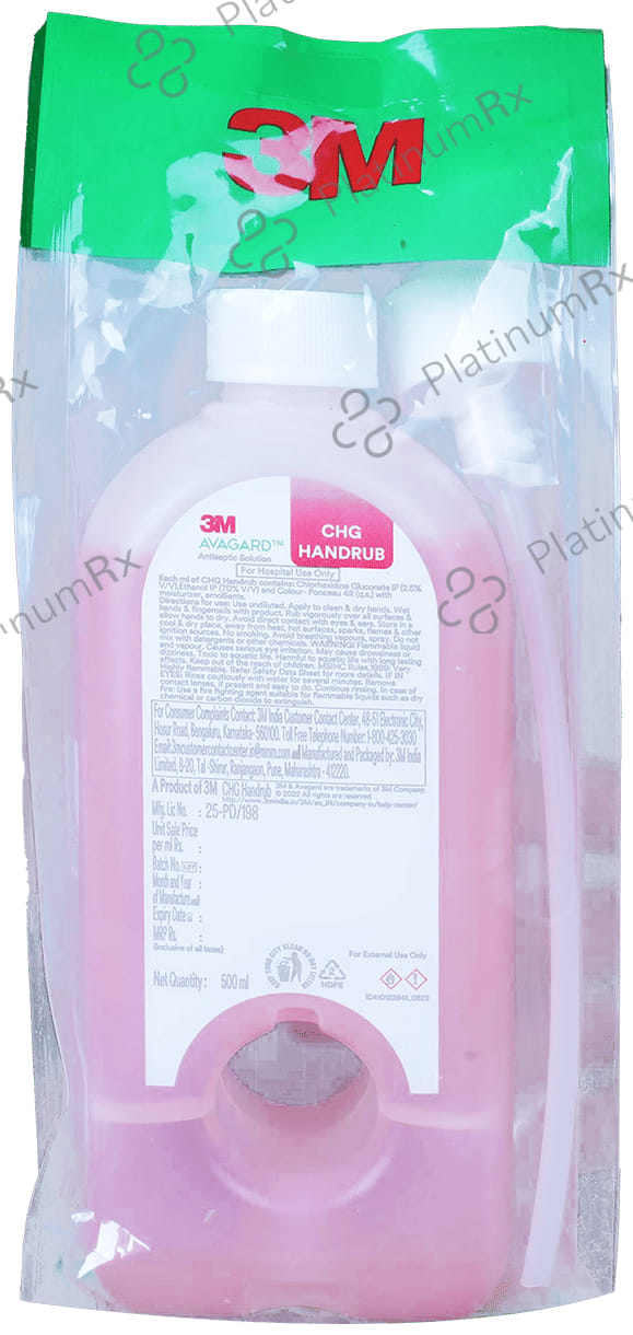 3M Avagard CHG Handrub Hand Sanitizer Antiseptic Solution 500 Sanitizer