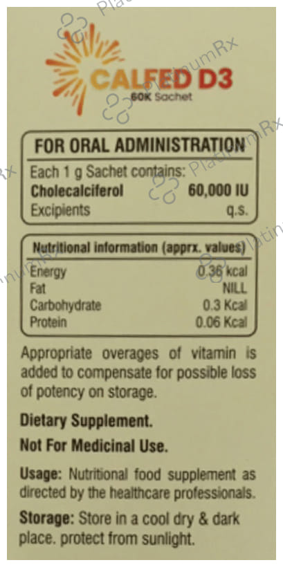Calfed D3 60000IU Orange Flavour Sachet Granules 1gm