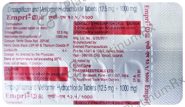 Empri M 12.5/1000mg Tablet 10s