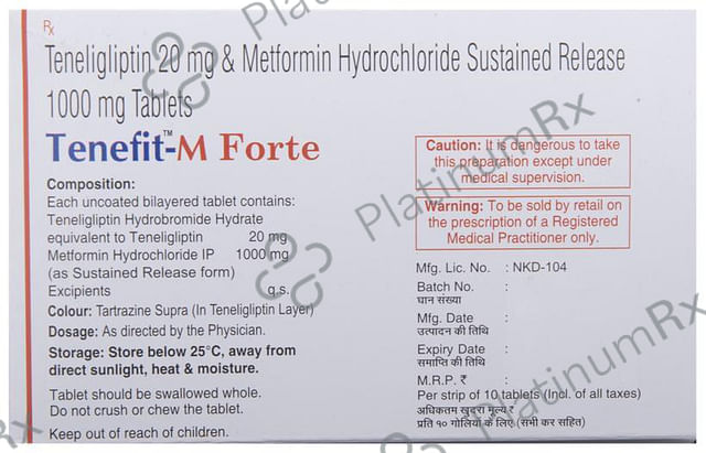 Tenefit M Forte 1000/20mg Tablet SR 10s
