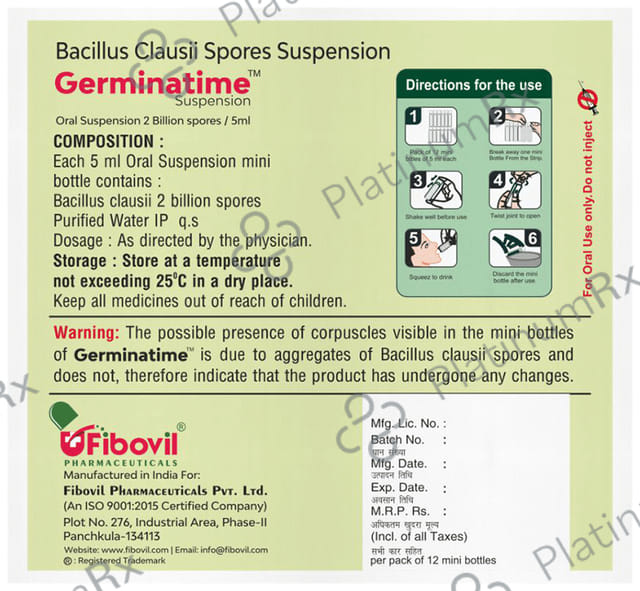 Germinatime Oral Suspension 5ml 12s