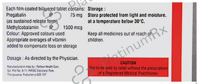 Medineuron PG 1500mcg/75mg Tablet SR 10s