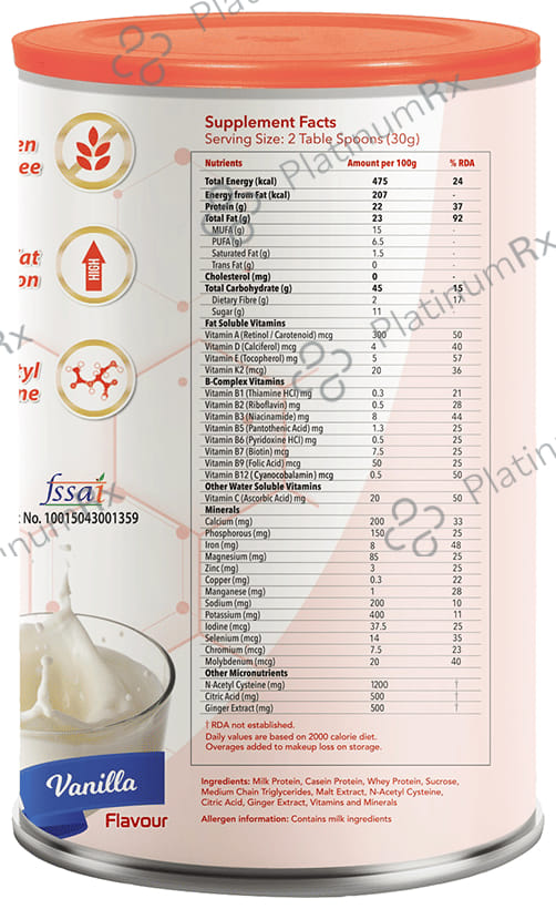 Evexia RespaPro Vanilla Flavour Powder 200gm