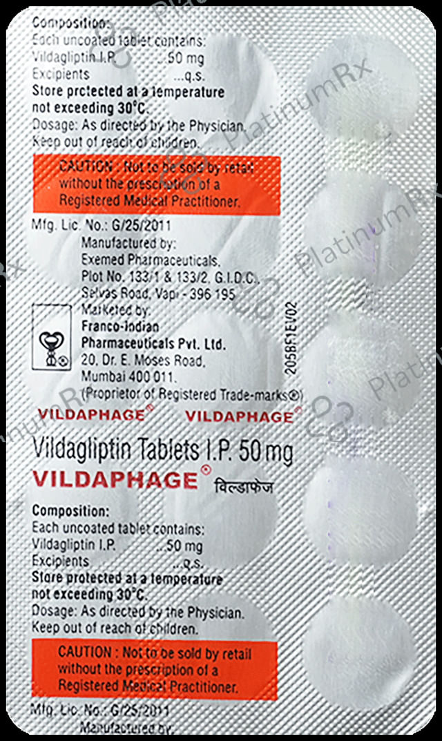 Vildaphage 50mg Tablet 15s