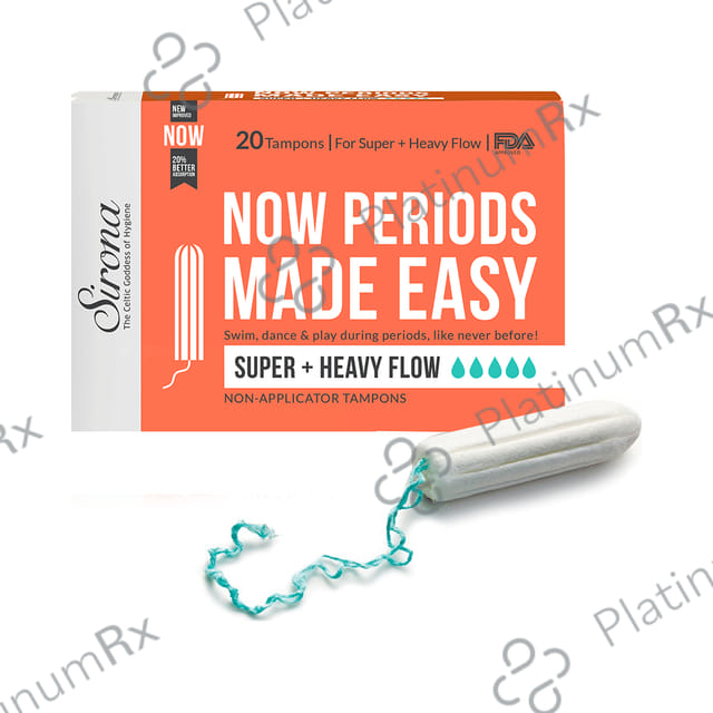 Sirona Now Periods Made Easy Premium Digital Tampons Super Plus Heavy Flow 20s