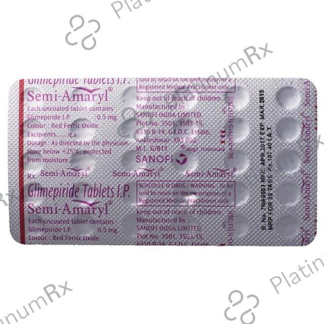 Semi Amaryl 0.5mg Tablet 30s
