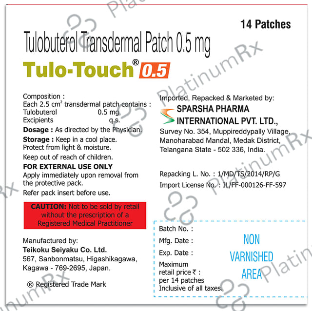 Tulo-Touch 0.5mg Patch