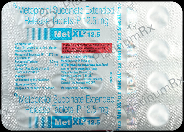 Met XL ER 12.5mg Tablet 20s