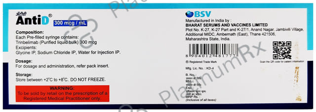 AntiD 300mcg PFS Injection 1ml