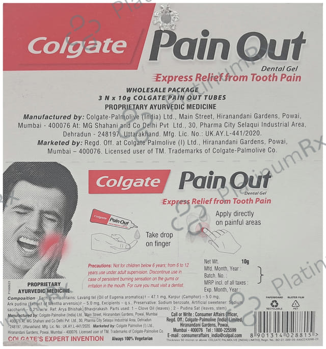 Colgate Pain Out Dental Gel 10gm