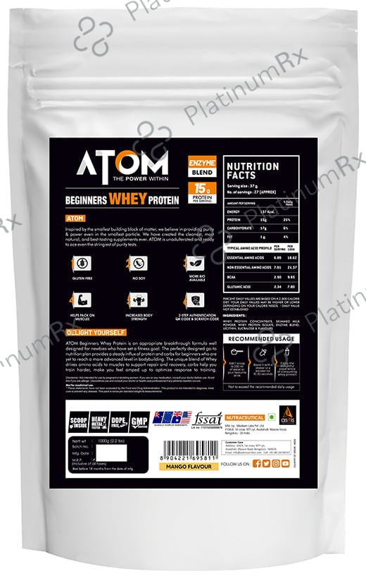 AS-IT-IS Nutrition Atom Beginners Whey Protein Powder Mango