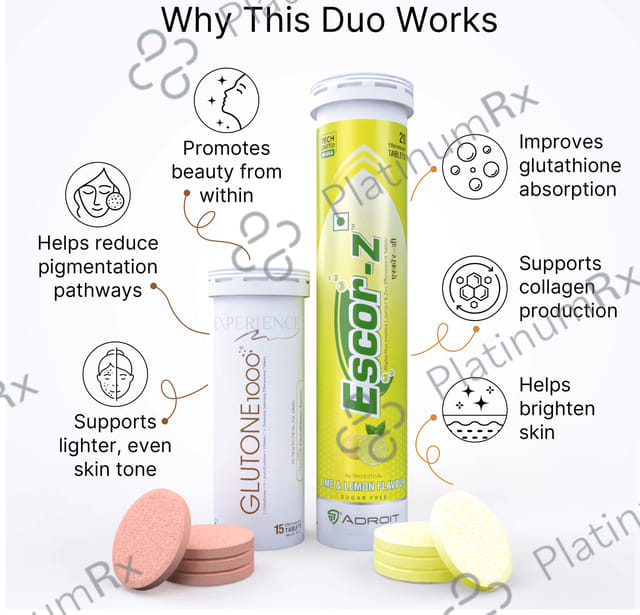 Glutone Glutone 1000 (15)& Escor-Z Lime & lemon Flavour(20)
