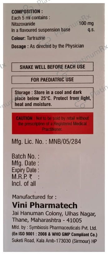 Nitanide Oral Suspension Strawberry