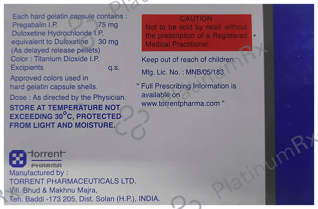 Pregalin D 75/30mg Capsule 10s