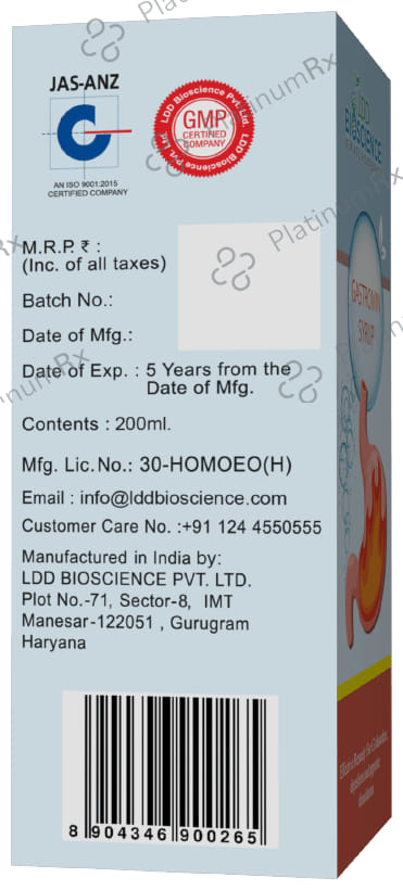 LDD Bioscience Gastromin Syrup 200 ml