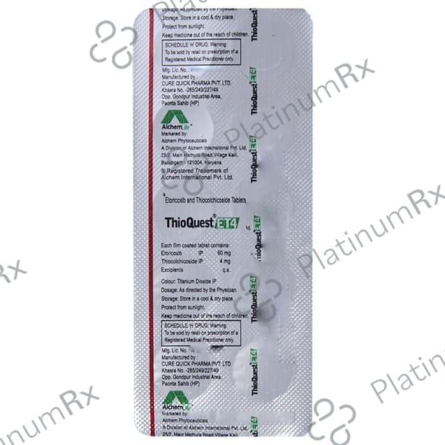 Thioquest ET 60/4mg Tablet 10s