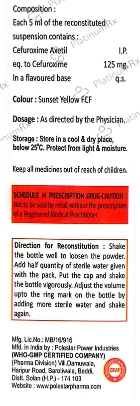 Cefaro DS 125 Dry Syrup Mixed Fruit