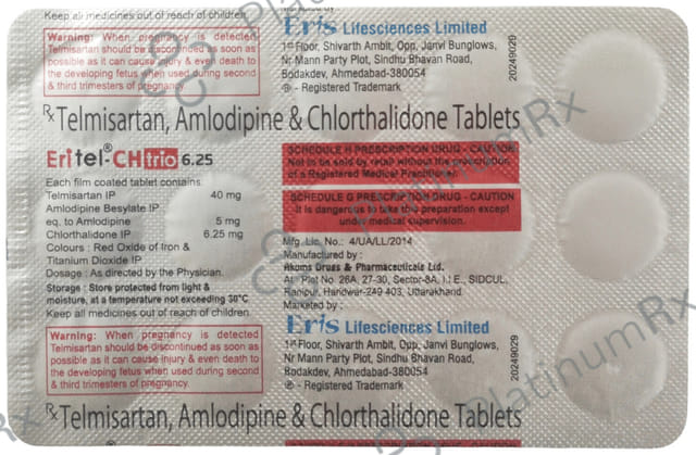 Eritel CH Trio 40/6.25/5mg Tablet 15s