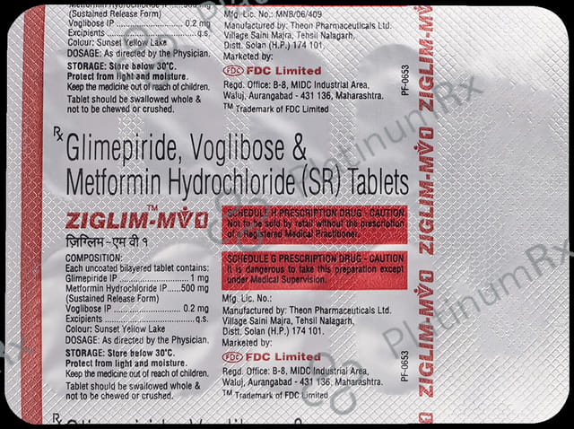 Ziglim MV 1/500/0.2mg Tablet SR 10s