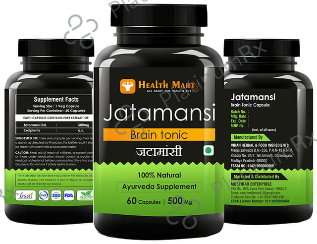 Health Mart Jatamansi 500mg Brain Tonic Capsule