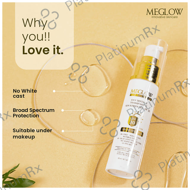 Meglow Pro Care Day Defense Transparent Sun Screen SPF 30 Gel 50ml