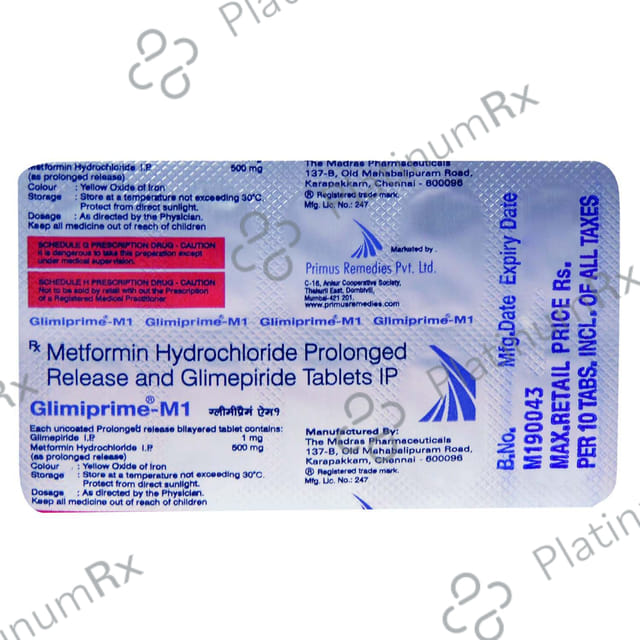 Glimiprime M 1/500mg Tablet PR 10s