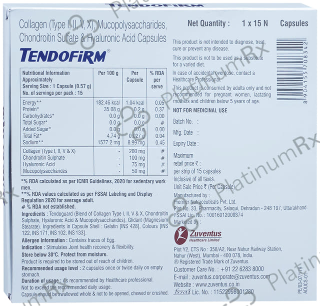 Tendofirm Capsule 15s