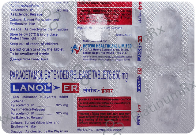 Lanol 650mg Tablet ER 10s