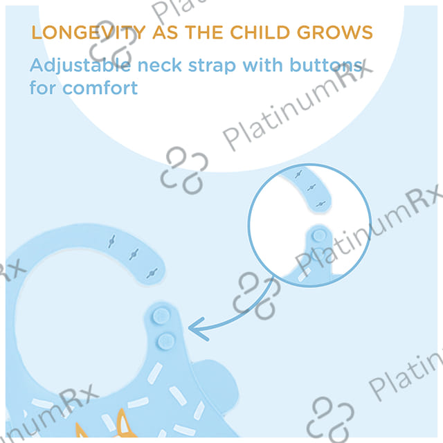 Polka Tots Waterproof Silicone Feeding Bibs With Adjustable Snap Buttons Fox Print Sky Blue