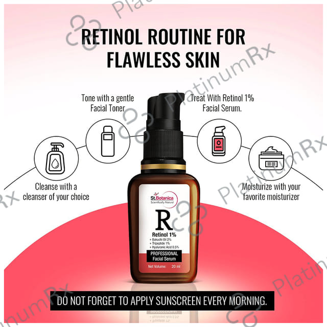 St.Botanica R Retinol 1% + Bakuchi Oil 2% + Tripeptide 1% + Hyaluronic Acid 0.5% Professional Facial Serum