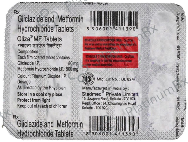Gliza MF 80/500mg Tablet 10s