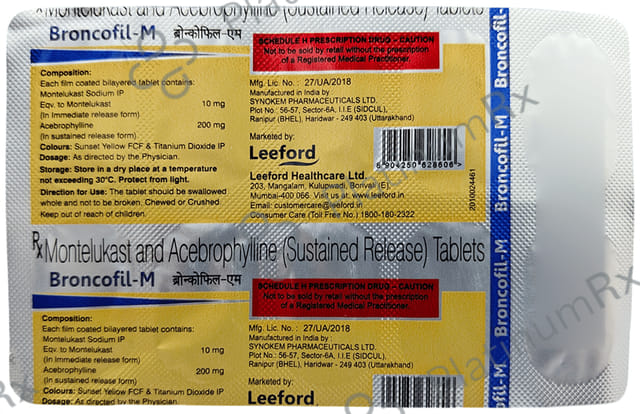 Broncofil M 200/10mg Tablet SR 10s