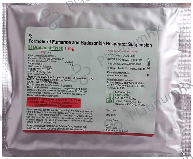 Budamate Neb 1mg/20mcg Respules 7X2ml
