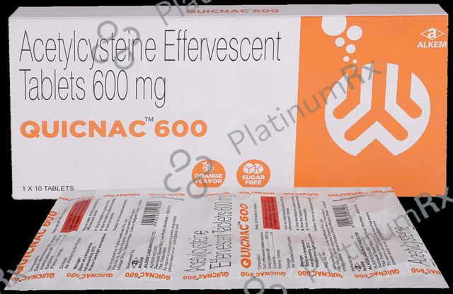 Quicnac 600mg Effervescent Tablet Orange Sugar Free 10s