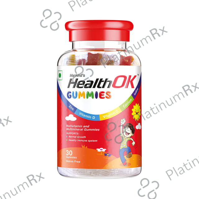 Health OK Multivitamin and Multimineral Gummies - For Normal Growth, Bones & Immunity