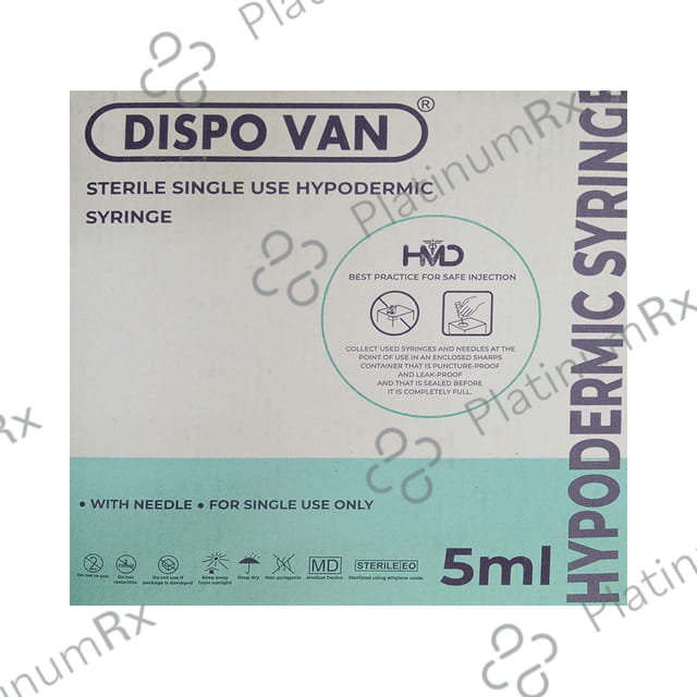 Dispovan Syringe 5ml with Needle 23G x 1inch 100s