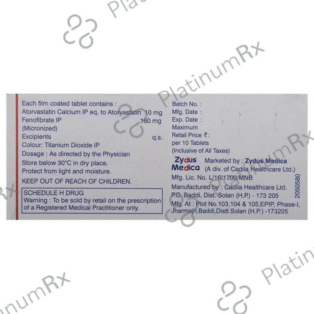 Atorva TG 10/160mg Tablet 10s