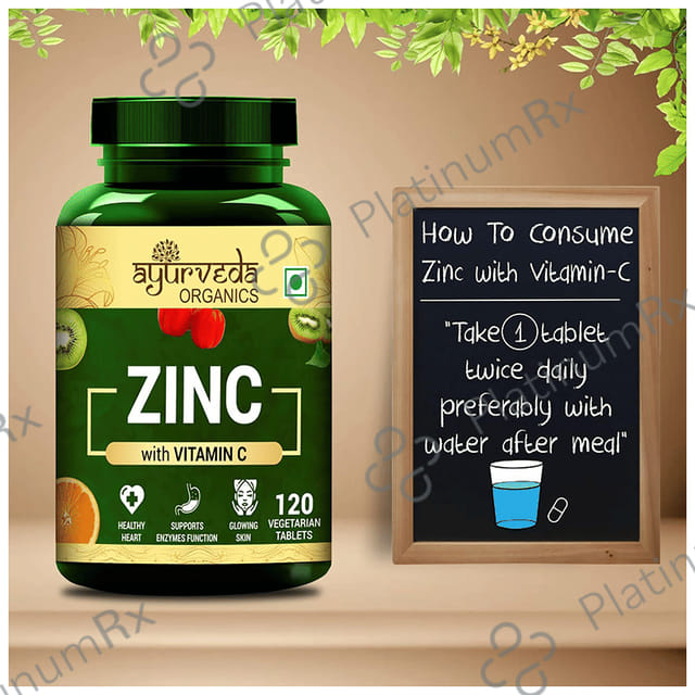Ayurveda Organics Zinc with Vitamin C Vegetarian Tablet