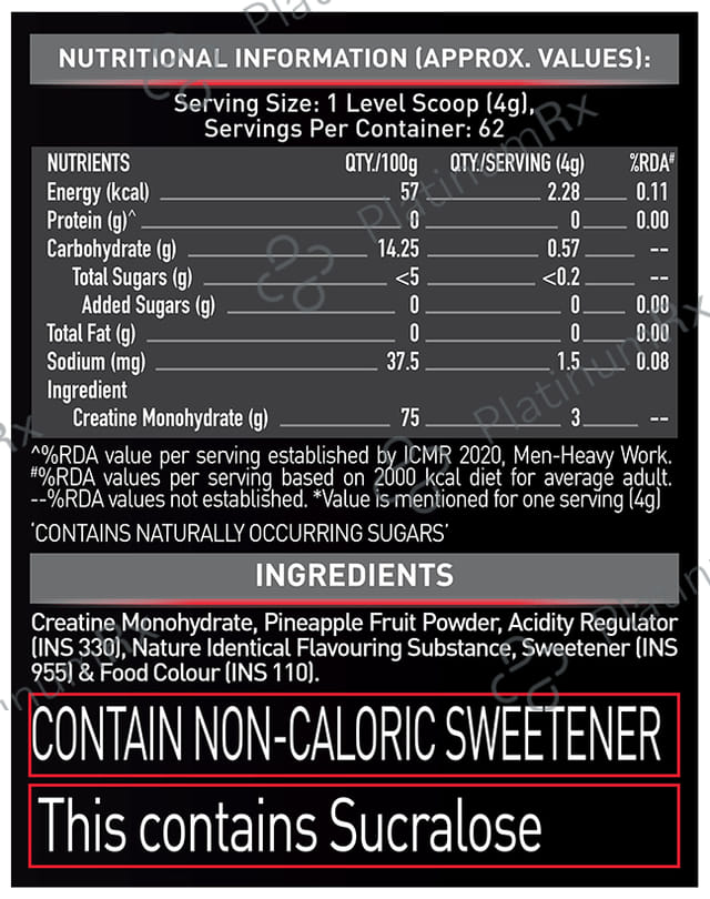 MuscleBlaze Creapro Creatine - With Creapure for Lean Muscles, Energy & Strength - Tangy Orange