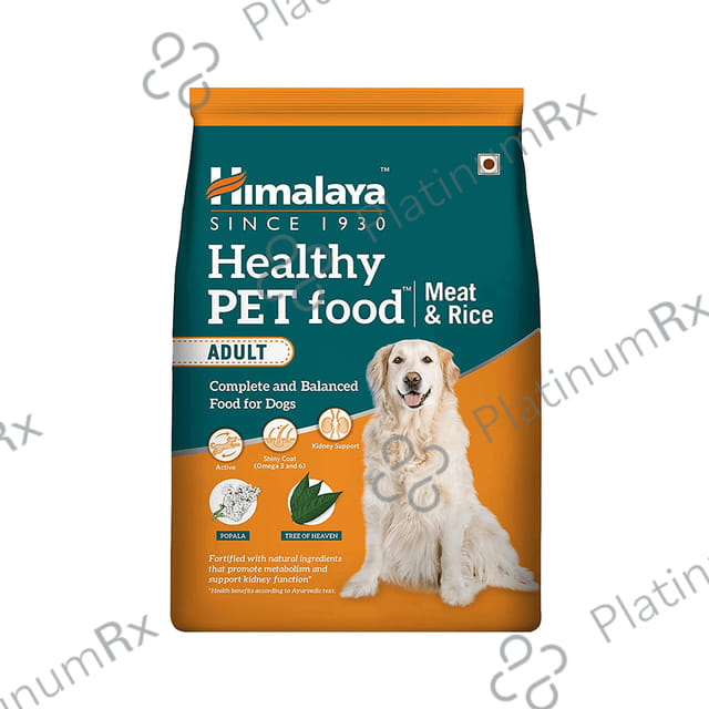 Himalaya Healthy Pet Food for Adult Dogs - With Omega 3 & 6 for Shiny Coat, Kidney Support & Energy - Meat & Rice 1 kg