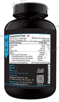 Sinew Nutrition Omega 3 Fish Oil 500mg Capsule 60s