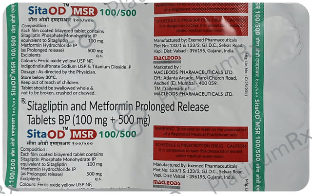 SitaOD M SR 100/500mg Tablet PR 10s