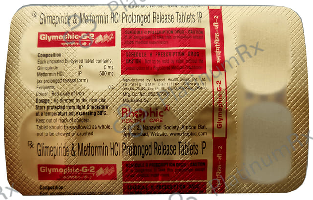 Glymophic G 2/500mg Tablet PR 10s