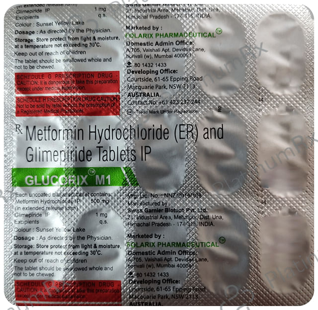 Glucorix M 1/500mg Tablet ER 15s