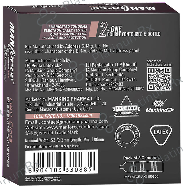 Manforce 342 Dots Xotic Chocolate Flavour Condom 3s