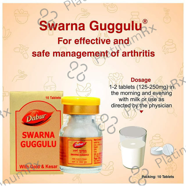 Dabur Swarna Guggulu Tablet with Gold & Kesar 10 tablets